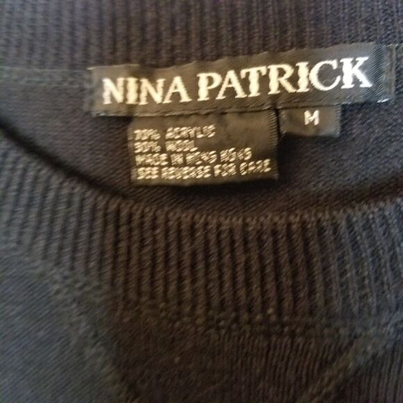 Nina Patrick 90s Y2K Sweater Womens Medium Black Long Sleeve - Picture 5 of 7